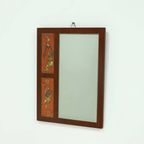 Mid-century Teak And Ceramic Mirror By Atelier Pinson 1960s thumbnail 2
