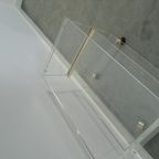 Space Age Plexiglas Trolley Met Messing, Tv Meubel thumbnail 16