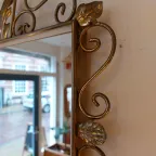 Vintage Rechthoekig Deknudt Spiegel Wandspiegel Messing thumbnail 4