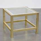 Mooie Vintage Hollywood Regency Design Bijzet/ Salontafel Met Een Glazen Blad thumbnail 7