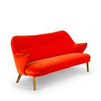Deense Design Oranje Vintage Sofa Gemaakt Door Cfc Silkeborg, 1960S thumbnail 2