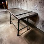 Vintage Industriële Werkbank / Sidetable / Keukeneiland thumbnail 7