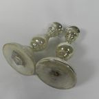 Set Van 2 Kwikzilveren Kandelaars, Rond 1900 (armeluiszilver) thumbnail 7