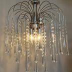 Transparante Grote Xl Murano Teardrop Kroonluchter Hanglamp Chrome Frame thumbnail 6