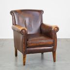 Donkerbruine Rundleren Engelse Stijl Fauteuil/armchair Met Een Robuuste Uitstraling thumbnail 2