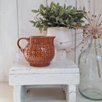 Vintage Voorraad Pot Met Deksel, Groen Bruin Met Reliëf Deco thumbnail 21