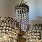 Italiaanse Kristallen Hollywood Vintage Regency Hanglamp Met Lila Opaal Druiven thumbnail 6