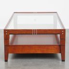 Prachtige Art Deco Salontafel Van Schuitema Uit De Decoforma Serie Met Een Glazen Blad En 4 Lades thumbnail 6