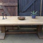 Prachtige Grote Eiken Klooster Tafel 240 Bij 100 Cm thumbnail 4