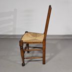 Set Of 4 Oak, Rustic, Farmhouse, Ladderback Dining Chairs With Rush Seats 1960s thumbnail 22