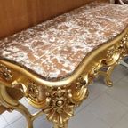 Grote Franse Vergulde Muurconsole thumbnail 9