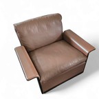 2 X Black Shell & Brown Leather 620 Chair Programme Lounge Chair By Dieter Rams For Vitsoe, 1980s thumbnail 17