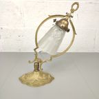 Bronzen Tafellamp Met Art Deco Persglas thumbnail 6
