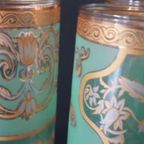 4 Stuks Vintage Jugenstil Art Deco Stijl Longdrink Glazen Groen Goud thumbnail 5