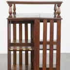Geweldige En Unieke Grote Antieke Engelse Eikenhouten Bibliotheek Boekenmolen thumbnail 2