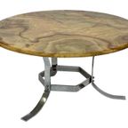 Vintage Salontafel Steen Onyx Chrome Jaren 70 Design thumbnail 2