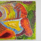 Schilderij L. V.D. Heuvel Abstract Cobra Stijl ’60 Uniek thumbnail 4