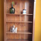 Vintage Grenen Houten Boekenkast, Kast Met Planken En Lade thumbnail 6