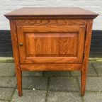 Eiken Bijzettafel - 1 Deurs Kastje 69 Cm Hoog, 62 Cm Breed thumbnail 6