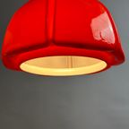 Red Glass Flower Shaped Pendant Light From Glashütte Limburg, 1970 thumbnail 8