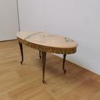 Vintage Hollywood Regency Salontafel Koffietafel Marmer Blad thumbnail 2