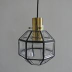 Vintage Glashütte Limburg P216 Hanglamp Glas Messing thumbnail 3