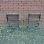 Ouderwetse Metalen Tuinstoelen Set Van 2 thumbnail 6