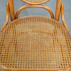 Set Van 2 Hoge Vintage Lichtbruine Bentwood Thonet Stijl Stoelen Model “Lange Jan/ Long John” thumbnail 7