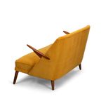 Geherstoffeerde Okergele Deense Design Sofa, 1960s thumbnail 6
