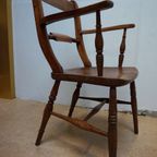 Antieke Engelse Windsor Stoelen Eetkamerstoelen, Set Van 5 thumbnail 15