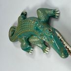 Groot Vintage Keramieken Beeld Van Krokodil, Italie 1970's thumbnail 8