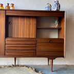 Retro Vintage Mid-Century Dressoir,High-Board,Wandkast Xl thumbnail 17