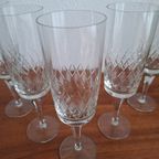 Set Van 5 Hoge Champagneglazen, Kristallen Flutes, Kristallen Glazen thumbnail 8