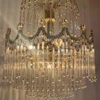 Opaline Vintage Art Deco Staafjes Kroonluchter Hanglamp Kristal thumbnail 3