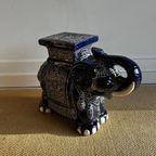 Xl Keramiek Olifant Plantentafel Kruk Stool Vintage thumbnail 6