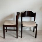 4 Donkerbruine Vintage Stoelen Jaren 70 thumbnail 6