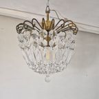 Vintage Kristallen Luchter Met Prismen Glas thumbnail 7