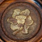 Groot Handgesneden Houten Bord, Folk Art Ontwerp Uit De Jaren '60 thumbnail 3