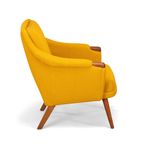 Geherstoffeerde Deens Design Gele Fauteuil By Johannes Andersen, 1960S thumbnail 4