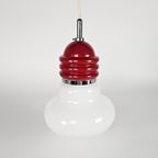 Tronconi - Enrico Tronconi - 'Bulb Lamp' - Opaline - Chroom - Italie - 1970'S thumbnail 2