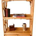 Vintage Bamboe Rotan Kast | Boogkast Rotan Bamboe thumbnail 3