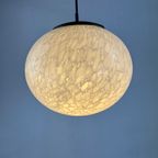 Rare Marbled White Globe Glass Pendant Light By Peill And Putzler, 1970 thumbnail 3