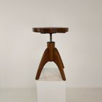 Art Deco Verstelbare Pianokruk Met Leren Zitting – Ca. 1920 thumbnail 7