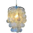 Opaline Capiz Parelmoer Chrome Frame Schelp Hanglampen Meerdere Beschikbaar thumbnail 2