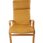 Vintage Fauteuil Mosterd Geel Leer Leather Chair Ostergaard thumbnail 3