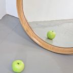 Xl Vintage Rond Spiegel Hout Kunststof Deens Mid Century ‘60 thumbnail 6