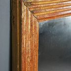 Grote Antieke Vergulde Schouwspiegel Met Top Patina, 18e Eeuw thumbnail 4