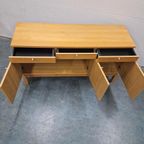 Retro Dressoir Lichtteak Berken Fineer Tv Kast Wandkast thumbnail 4