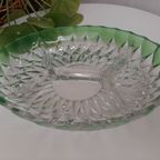 Vintage Ovale 4 Deels Kristalglas Schaal VEBA GLAS thumbnail 2