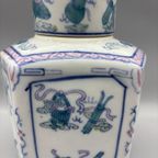 Chinees Pastel Porselein Gemberpot Theebus 60's thumbnail 7